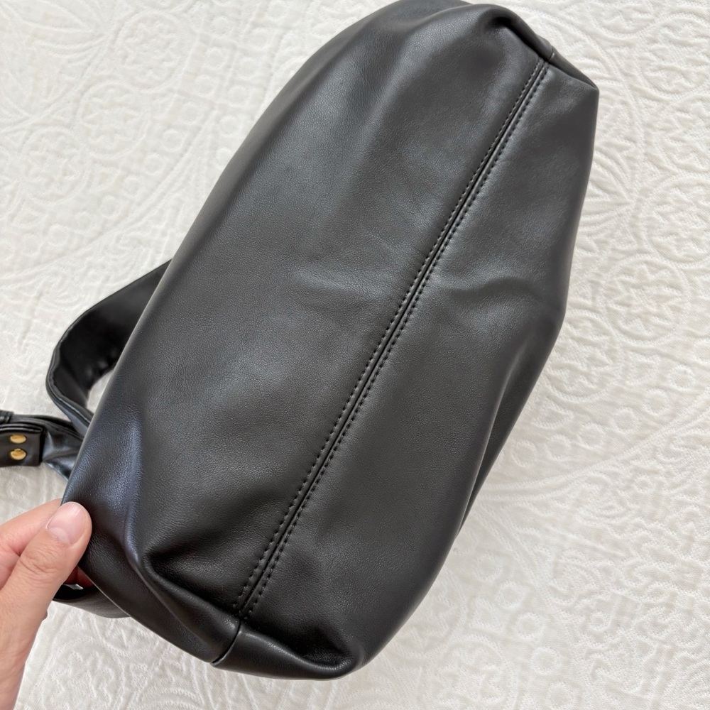 MW Most Wanted Faux Leather Ruched Shoulder Bag, Black - Picture 4 of 7